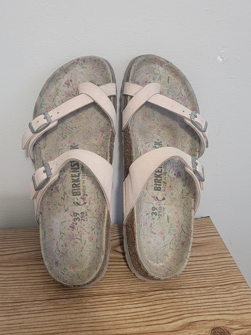 Birkenstock Women's Pale Pink Double-Strap Cork Sandals